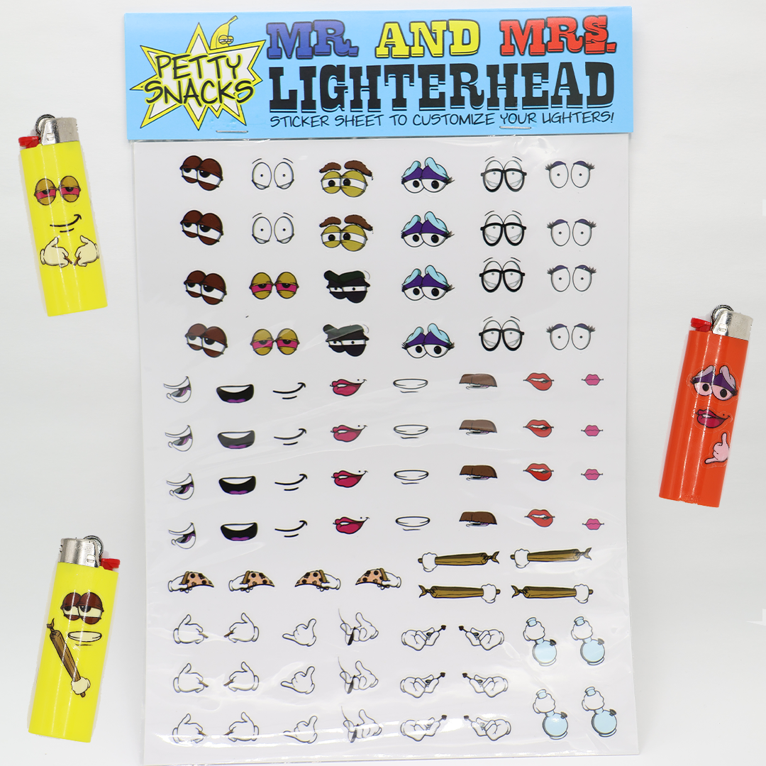 Mr. & Mrs. Lighterhead Sticker Sheet - Petty Snacks