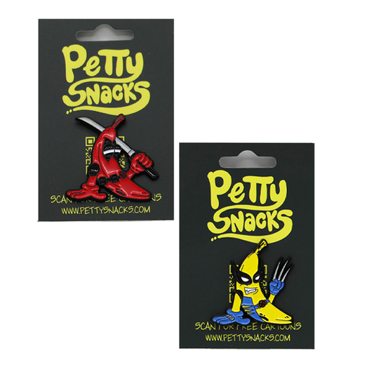 DEADPEEL & PEELVERINE ENAMEL PIN SET - Petty Snacks