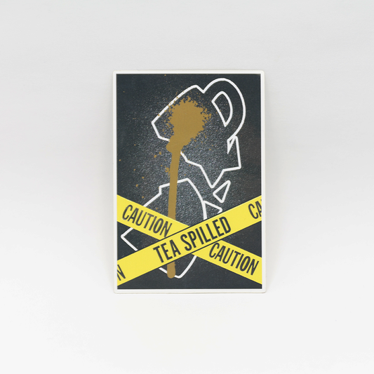 Caution Tea Spilled Sticker - Petty Snacks